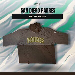 San Diego Padres Pull Up Hoodie 2XL Gray & Brown 60% Cotton 40% Polyester Adult